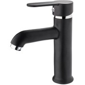 Resim Gms Zirve Çift Girişli Lavabo Musluk Bataryası Krom - Siyah Zrv300K 