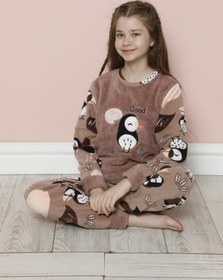 Resim sharin Çocuk Desenli Kışlık Polar Pijama Takımı 9c-20238k 