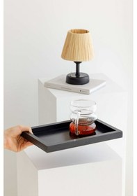 Resim Siyah Mini Dikdörtgen Model Dekorasyon Düzenleyici Ahşap Tepsi 29x19cm 