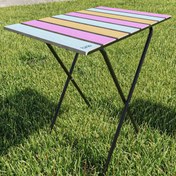 Resim Bino Katlanabilir Yükseklik Ayarlı Kamp Piknik Masası Çok Renkli 