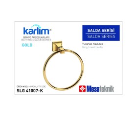 Resim Karlim Yuvarlak Havluluk Gold 