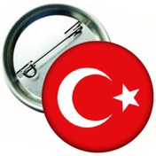 Resim Hediye Panayırı 20 Adet Türk Bayrağı Rozeti (EBAT: 44 MM) 