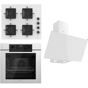 Resim Ferre STEAMART-FRYART Serisi Beyaz Set (SS206 + QEP63CB +D078 ) - Emaye Izgara 