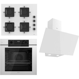 Resim Ferre STEAMART-FRYART Serisi Beyaz Set (SS206 + QEP63CB +D078 ) - Emaye Izgara 
