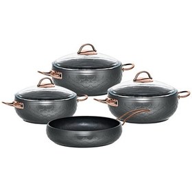 Resim Espela 7 Parça Granit Tencere Seti Antrasit 3544 