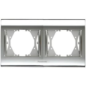 Resim Viko Panasonic Thea Blu Chrome Krom Beyaz İkili Çerçeve 