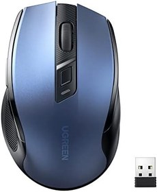 Resim UGREEN Ergonomische Draadloze Muis met USB Ontvanger 2.4 GHz Silent Click USB Muis 4000 DPI Verstelbaar Compatibel met PC,Tablet,Laptop,Windows,MacOS, Linux. (Blauw) 