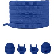 Resim Heel'sUp Mavi Yassı Akıllı Kilitli Elastik Ayakkabı Bağcık / Elastic Shoelace Blue Flat 