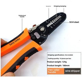 Resim Hombey 7 İnç El Kesici Testere: 50 Çelik Elektrikçi Aleti, Kablo Soyma, Kesme Ve Presleme İşlevi, Dayanıklı Ve Kolay Kullanım Turuncu-siyah Büyük Boy 