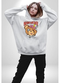 Resim Beyin Yıkama Kadın Erkek Beyaz Kapüşonlu Sweatshirt Hoodie Beyaz 