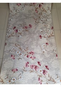 Resim Çiçekli Kaymaz Yolluk - Yıkanabilir Dört Mevsim Halı Salon, Banyo, Balkon, Genç Odası Yeşil 