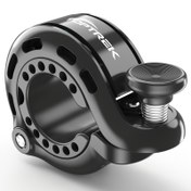 Resim Toptrek marka yüksek sesli ve net çalınan bisiklet çanı, krom-nikel alüminyum alaşımlı - paslanmaz, 22.2-31.8mm gidonlar için silikon tokalı, görünmez Q şeklinde tasarım, 110dB ses seviyesi 