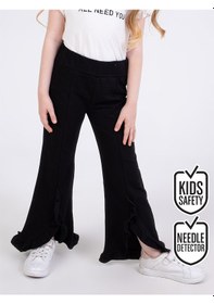 Resim Denokids Kız Çocuk Fırfırlı Siyah Eşofman Altı Çok Renkli 