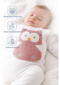 Resim Babyjem Kiraz Çekirdekli Baykuş Kadife Rahatlatıcı Gaz Kemeri & Gaz Yastığı - Gül Kurusu 