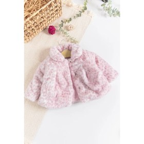 Resim Babymod Leopar Desenli Peluş Kız Bebek Mont 