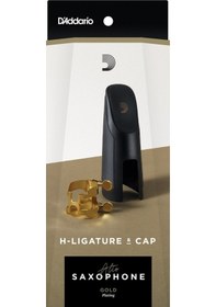 Resim D'addario Has1g Alto Saksafon H-ligature Ve Kapak Seti Altın Kaplama Gold Harrison Tarzı Tasarım, 4 Noktadan Eşit Baskı İle Maksimum Rezonans 