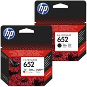 Resim HP 652 Siyah Kartuş F6v25ae + 652 Üç Renkli Kartuş F6v24ae 2'l 