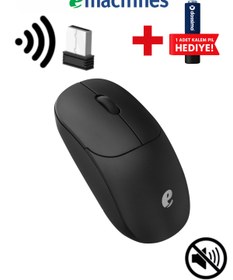 Resim ACER eMachines Sessiz Kablosuz Mouse – USB Alıcılı, Pil Hediyeli, Ev ve Ofis için – EAM080 