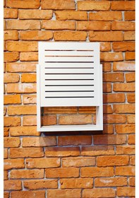 Resim Modem Saklama Kutusu Sürgülü Yukarı Açılır 35 X 35 Çizgili Beyaz 