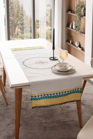 Resim Safran Luxe, Duck Keten Runner, Premium Seri Kaymaz Runner 45x140 