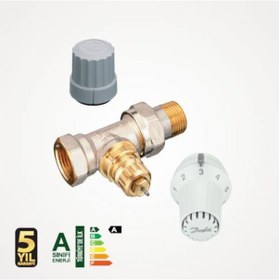 Resim Danfoss 1/2'' Düz Tip Termostatik Radyatör Vanası 