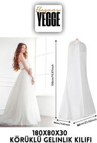Resim YEGGE Elegans Gelinlik Kılıfı, Körüklü Gelinlik Koruma ve Taşıma Çantası Gelinlik Abiye Kılıfı Kalın Kılıf 