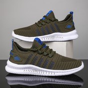 Resim Erkek Nefes Alabilir Hafif Tenis Ayakkabıları - Sporlu Rahat Stil, Düz Renk ve Çizgili Desen, Tüm Mevsimler için Yürüyüş, Günlük Giyim ve Top Oyunları için Uygun, Bağcıklı Tasarım ile Düşük Üst Kanvas Üst ve Astar, EVA Taban, Kumaş Taban 