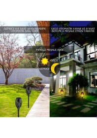 Resim Konyax Solar Alev Efektli Bahçe Lambası Renkli 