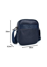 Resim Hakiki Deri Postacı Çanta Lacivert Unisex Kangaroo Kıngdom 8875-L 