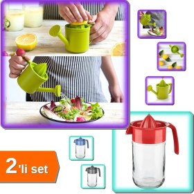 Resim Hereveoyuncak Bahçıvan Limon Sıkacağı Hazneli + Sürahi Tipi Cam Narenciye Sıkacağı 660 ml - 2li Set U7V6J3 