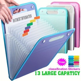 Resim 13 Katlı Akordeon Dosya Klasörü – Okul, Ofis ve Üniversite için A4 Belge Organizatörü | Kağıtlar, Sınavlar, Fişler & Faturalar için Çok Cepli Genişletilebilir Dosya Tutucu 