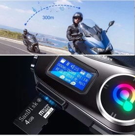 Resim Bucuks Q58 Motorsikletler İçin Fener Özellikli Sd Kart Bölümlü Lcd Ekranlı Kablosuz Bluetooth Kulaklıklı - Suya Dayanıklı Kask Kulaklığı 