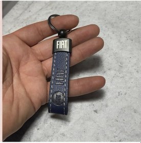 Resim Fiat Yazılı Ve Logolu Anahtarlık Lacivert Termo Deri 