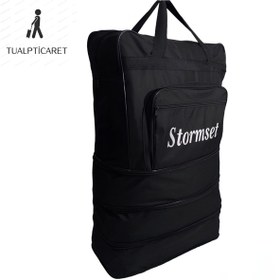 Resim tualpticaret Tekerlekli Seyahat Çantası 5 Tekerlekli Bez Büyük Boy Valiz Üç Körüklü 22x46x70 Cm 