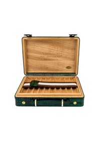 Resim Lubinski Deri Croco Humidor El Çantası Puro Kutusu 18's Antrasit 