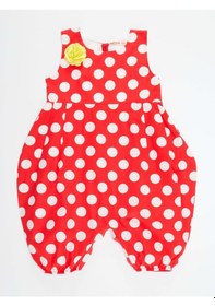 Resim Denokids Kırmızı Beyaz Puanlı Kız Balon Tulum Çok Renkli 