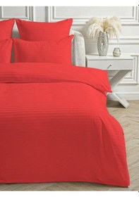 Resim Line Kırmızı Pamuk Saten Çift Kişilik Nevresim Takımı Lastiksiz Ç Kırmızı 