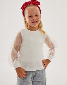 Resim Lolliboomkids Organze Kol Beyaz Renk Body - BEYAZ - 2-3 YAŞ - ST00311-BEYAZ-2-3 YAŞ 