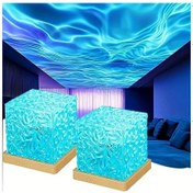 Resim Sunshine022 16 Renkli Su Dalgası Aurora Işıklı Küp Led Gece Lambası, 2 Adet, Usb İle Çalışan 