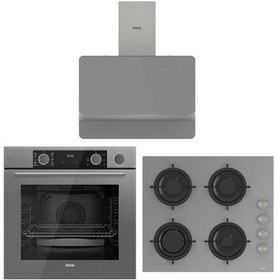 Resim Ferre Fryart Steam XE64CPR - CS208 - D082 Gri Ankastre Set 