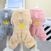 Resim Pet Kıyafetleri Köpek Kıyafetleri Sonbahar ve Kış Kıyafetleri Teddy Kedi Pet Kıyafetleri Yeni Kış 23 Taç Dört Ayaklı Kadife Kıyafetler 