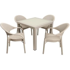 Resim Depootoptan Mandella Elit Rattan 90 x 90 CM Eylül Koltuk Camlı Masa Takımı Çölbeji 