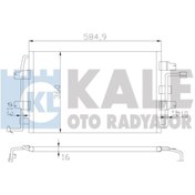 Resim KALE 376400 Klima Radyatoru Kondenser (Volkswagen New Beetle 1.6 1.8T 1.9Tdi 2.0 98- Kurutucusuz (Brazing Al/Al) (543×358×18) 1C0820413A (WH999822) 