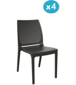 Resim Omnipazar Sy-2509 Plastik İcon Bahçe Koltuk Sandalye 4'lü Set Kahverengi 