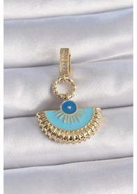 Resim Ceylan Adam Pirinç Gold Renk Nazar Boncuklu Ajda Charm Çok Renkli 