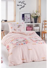 Resim Enlora Home Junior Nevresim Seti Tek Kişilik Unicornlar Pembe 