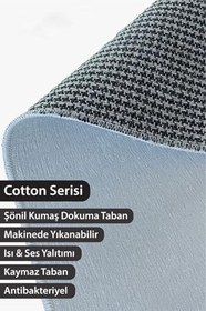 Resim Cotton Şönil Kaymaz Tabanlı Yıkanabilir Antibakteriyel Dijital Baskı Çocuk Halısı Siyah, CK-10013A-CTN-80X150 