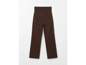 Resim LC Waikiki Kahverengi Karın Panelli Straight Fit Hamile Jean Pantolon 