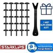 Resim Döşeme Klips Siyah Renk Şapka Açık Gri 7,5x26x20mm 25 Adet Starklips