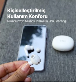 Resim Ttec Bluetooth Kulaklık Beyaz Tws Airbeat Switch Kablosuz Kulaklık Enc Silikonlu Silikonsuz Kullan 